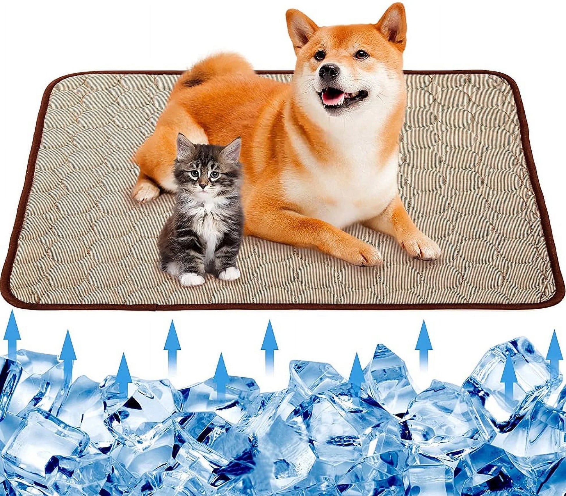 Summer Cooling Mat for Dogs Cats Pet Cooling Mat Dogs Cats Chill Bed Indoor Summer Heat Relief Indoor Cool Cushion Gel Sleeping Pad Seat Pet Crate Pad Portable & Washable Pet Cooling Blanket