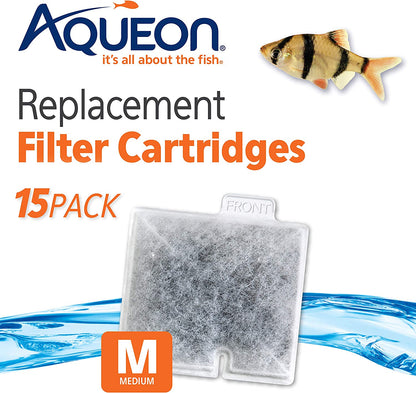 Aquarium Fish Tank Replacement Filter Cartridges Medium - 15 Pack