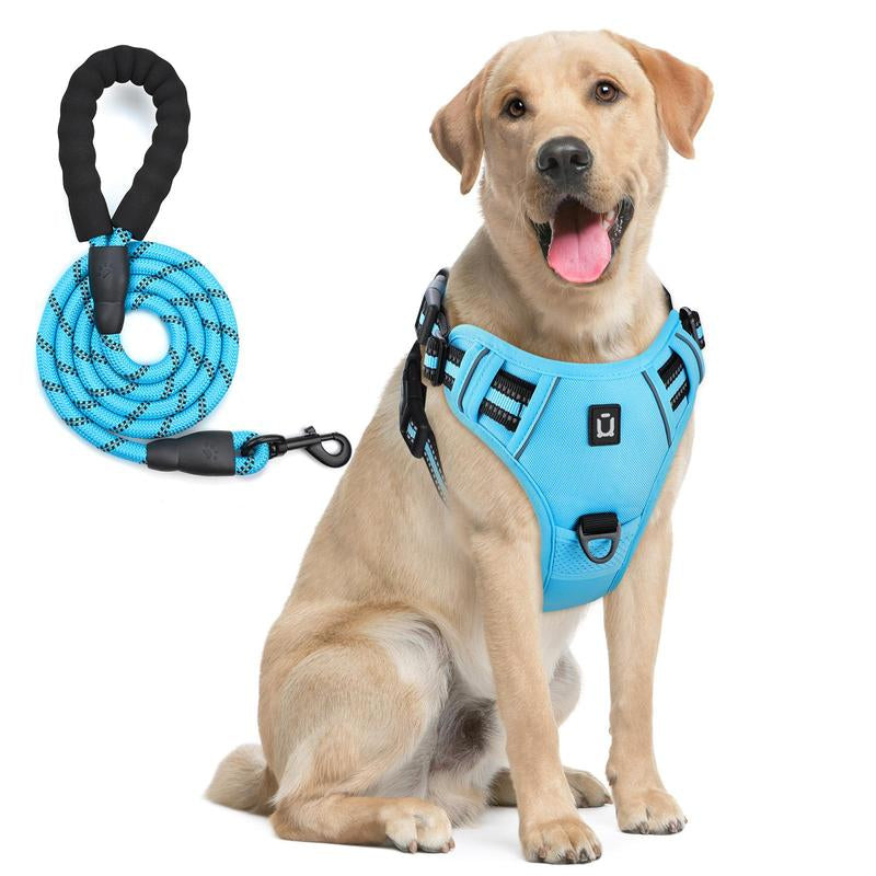 Adjustable Pet Harness & Leash Kit, 1 Set Reflective No Pull Vest Harness with Handle, Pet Supplies for Small to Large Dogs, Pet Products