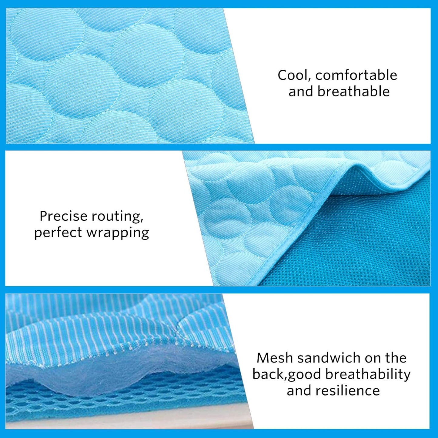 Dog Cooling Mat, Pet Cooling Mat for Dogs Cooling Blanket for Dogs Dog Cooling Pad for Kennels, Crates, Cars, Indoor & Outdoor Ice Silk Cooling Mat for Extra Large Dogs (Blue, XL(40 * 28"))