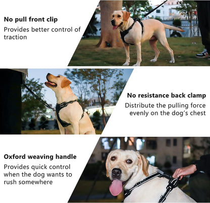 No Pull Dog Harness,  Light up Dog Harness There Are 3 Light Modes with Control Handle and Reflective Strap, Adjustable Breathable Dog Vest Suitable for Small, Medium, Large Dogs(S)