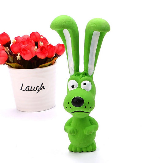 Dog Toys Soft Rubber Dog Toys Puppy Chew Toy Squeaky Toy Fetch Play Animal Ball Toy, Pet Dog Toys Naughty Dogs Cute Rabbit Dogs Voice Latex Products Molar Toys