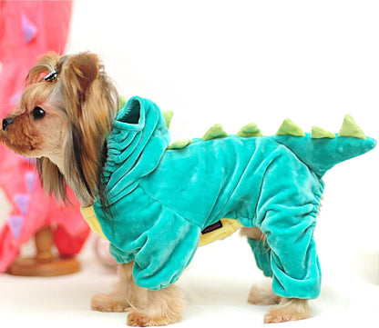 Halloween Costume for Pet Dog Cat Dinosaur Hoodies Animals Fleece Jacket Coat Warm Outfits Clothes for Small Medium Dogs Cats Halloween Cosplay Apparel Accessories