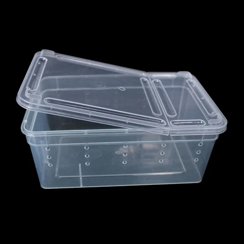 Reptile Snake Feeding Box Breeding Hatching Container Lizard Tarantula Habitat Portable Plastic Pet Houses for Spider