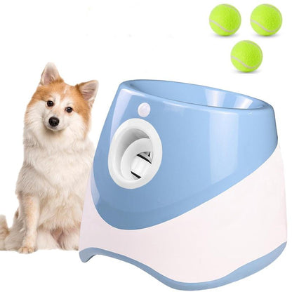 Automatic Dog Ball Launcher with 3 Tennis 2 Inch Ball Pet Trainer Interactive Dog Toy with Three Ranges,Interactive Anti-Depression Toys for Pets at Home, Outdoor Dog Ball Toss Dispenser Enrichment Toys for Dogs