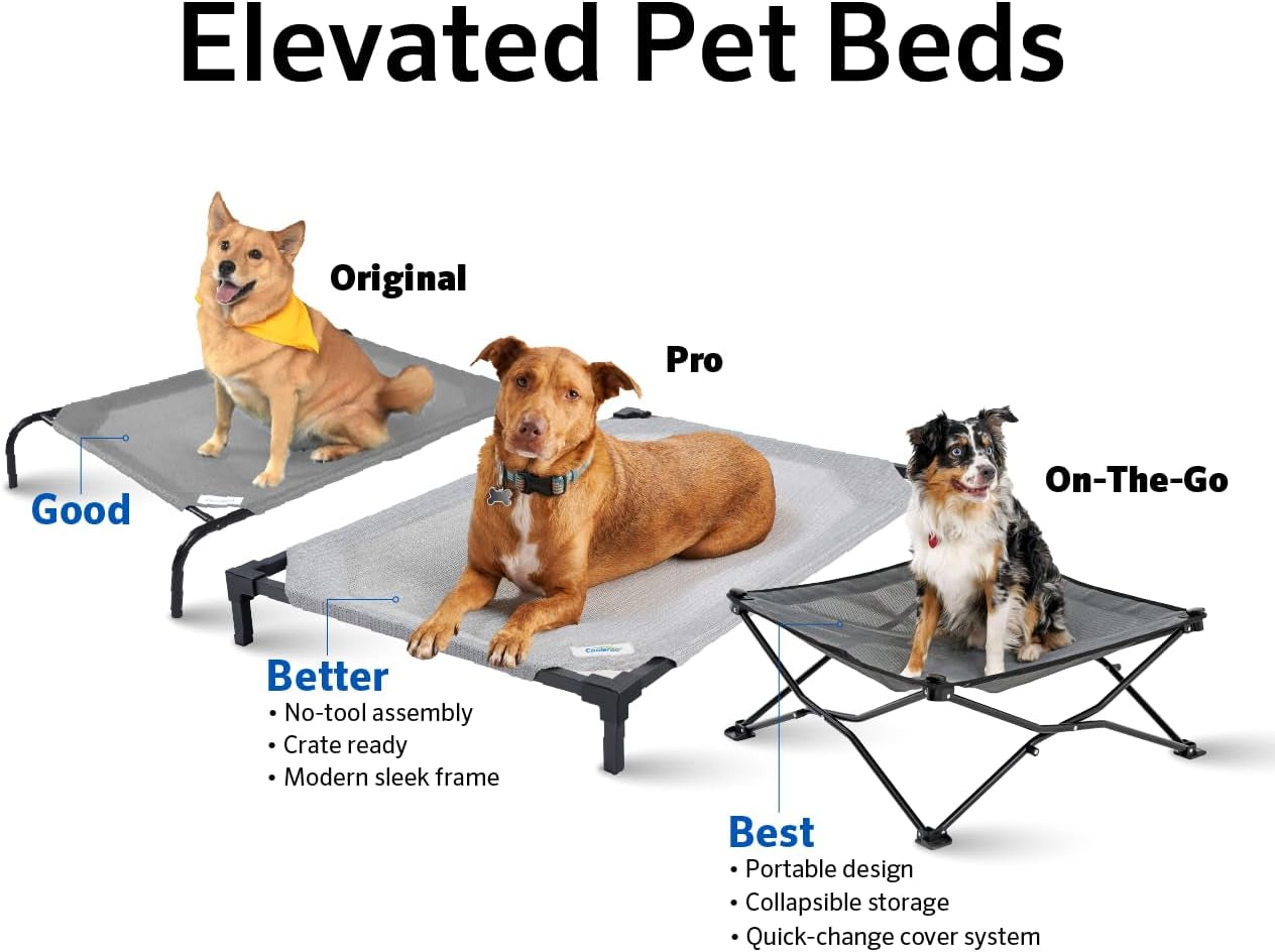 the Original Cooling Elevated Dog Bed, Indoor and Outdoor, Medium, Gunmetal