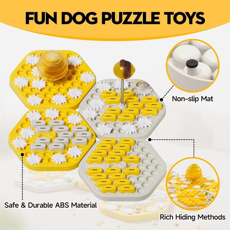 Mewoofun Puzzle Feeder for Cat&Dog Entertainment, Pet Eating Slow Feeder, Indoor Interactive Game Dogs Enrichment Toys Dog Treat Molds