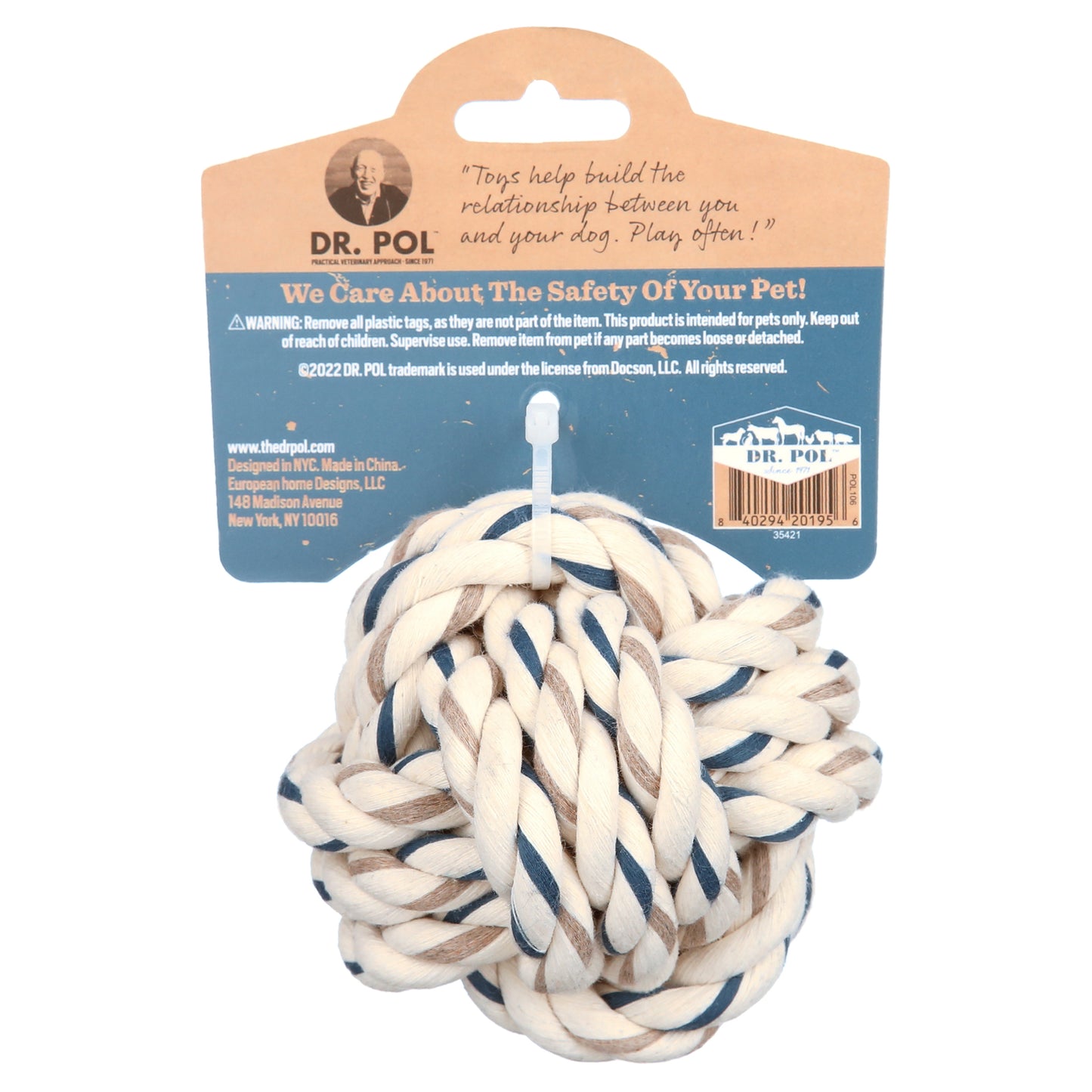 Cotton Knotted Rope Ball Fetch Dog Toy