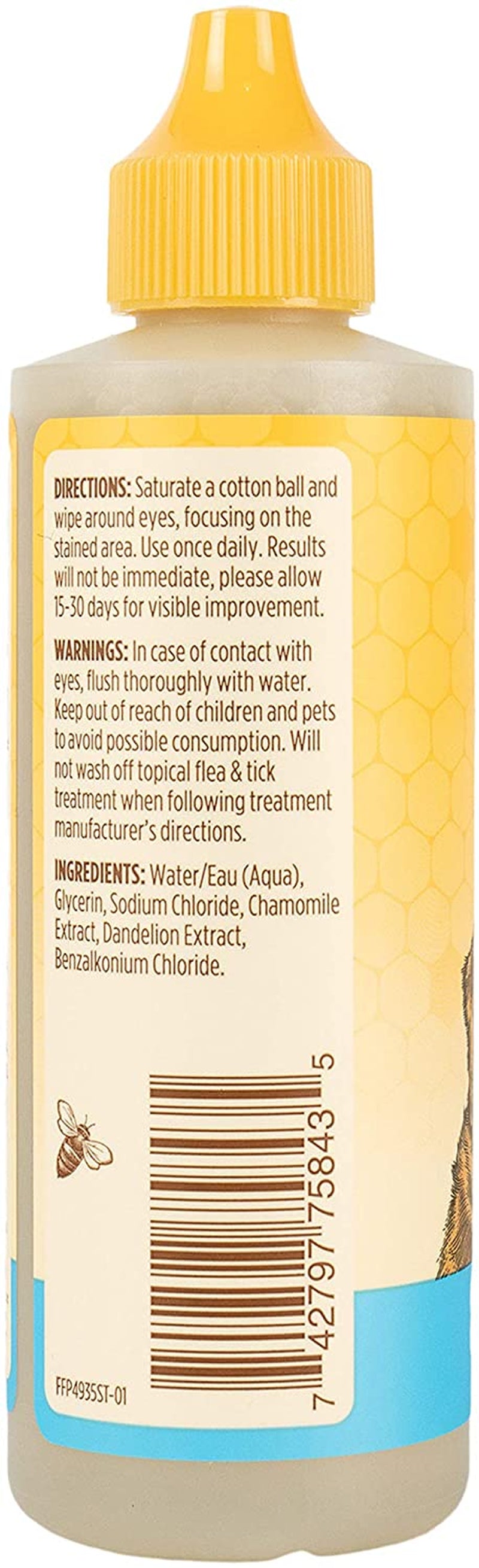 Tear Stain Remover for Dogs with Chamomile - Puppy & Dog Tear Stain Remover - Cruelty Free, Formulated without Sulfates and Parabens, Ph Balanced for Dogs - Made in USA, 4 Ounces