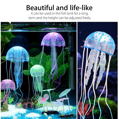 4Pcs Jellyfish Aquarium Decorations, Glowing Effect Fish Tank Ornament