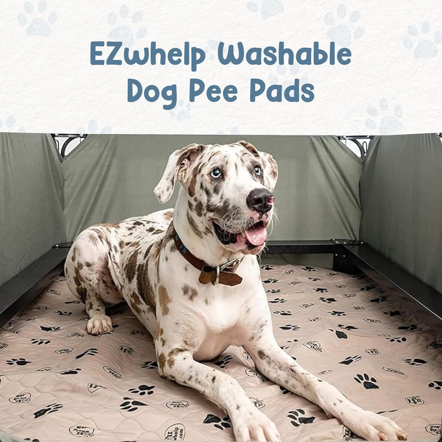 Reusable Dog Pee Pads, Washable Waterproof Mats for Potty Training or Whelping Pads, Puppy Pad with Rounded Corners, 16.5X19.5 Inch, 2 Pack