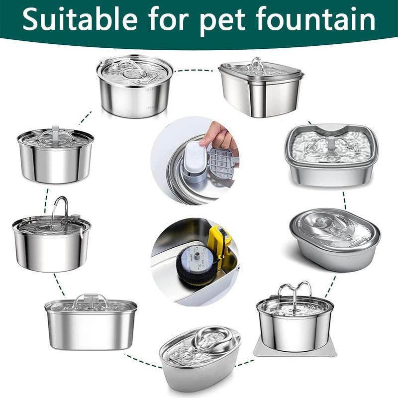 Water Fountain Filter, 8/24Pcs Replacement Pet Water Fountain Filter Set, without Fountain, Compatible with Multiple Machines, Cat Water Fountain, Cat Stuff