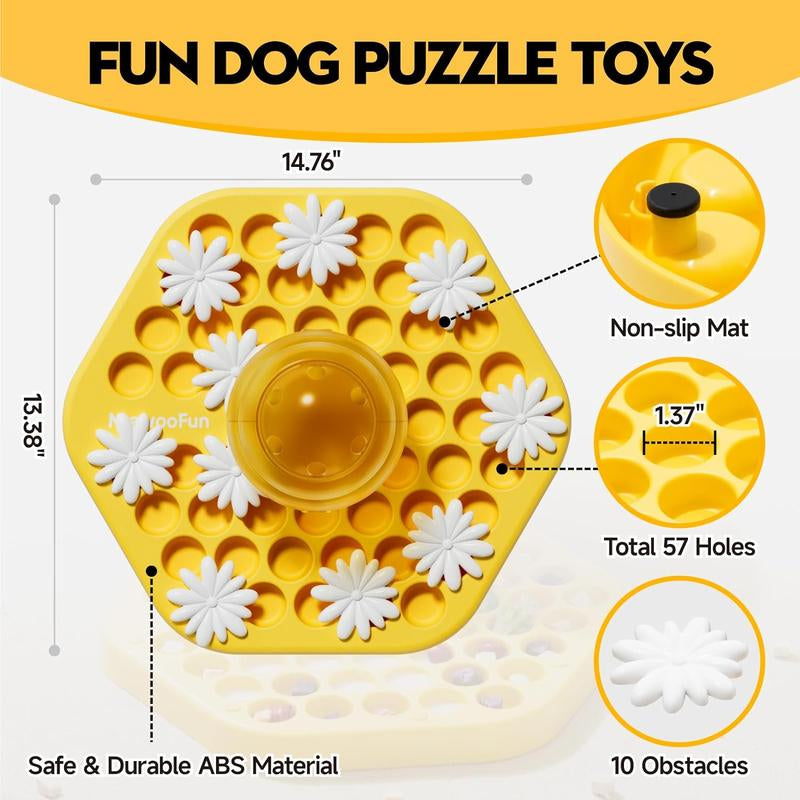 Mewoofun Puzzle Feeder for Cat&Dog Entertainment, Pet Eating Slow Feeder, Indoor Interactive Game Dogs Enrichment Toys Dog Treat Molds