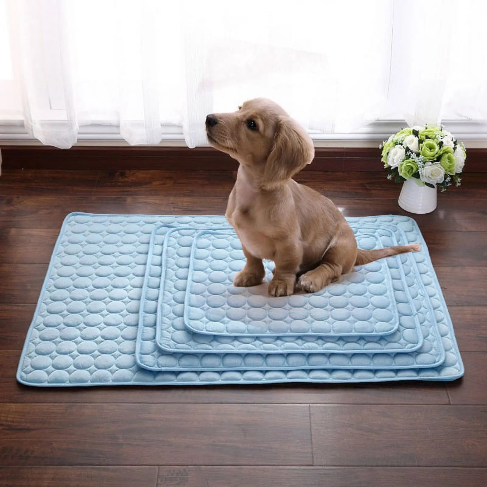 Summer Cooling Mat for Dogs Cats Pet Cooling Mat Dogs Cats Chill Bed Indoor Summer Heat Relief Indoor Cool Cushion Gel Sleeping Pad Seat Pet Crate Pad Portable & Washable Pet Cooling Blanket