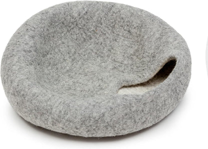 KOTE Cat Cave & Dog Cave | Enclosed Cat Bed | Cat Hideaway | Pod Kitten Bed | Plain Grey