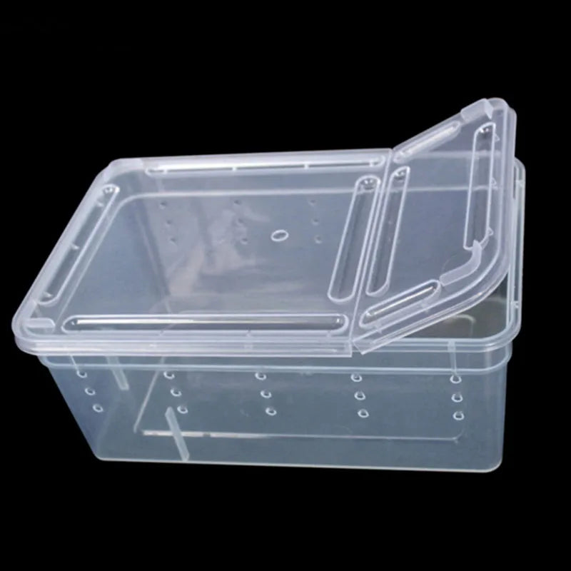 Reptile Snake Feeding Box Breeding Hatching Container Lizard Tarantula Habitat Portable Plastic Pet Houses for Spider