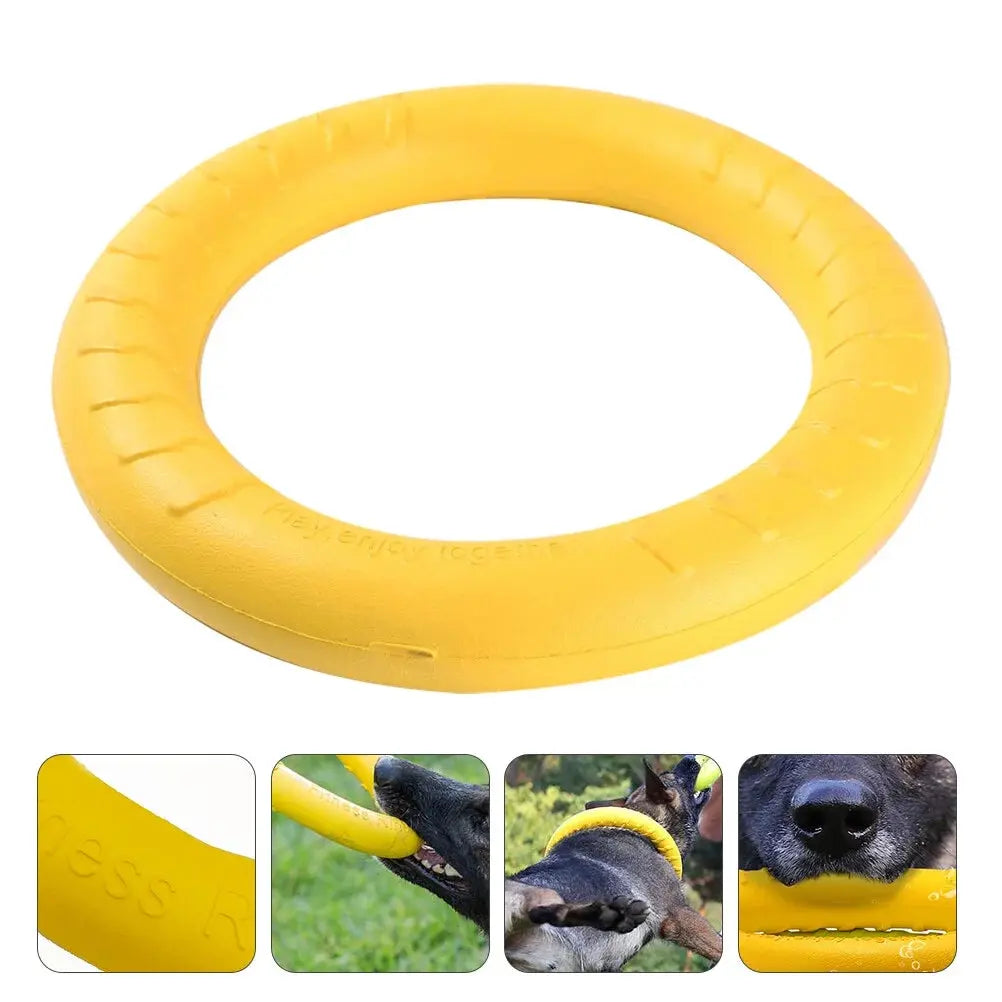 1Pc Pet Stretch Plastic Ring Dog Outdoor Supply Pet Dog Plaything (Yellow)