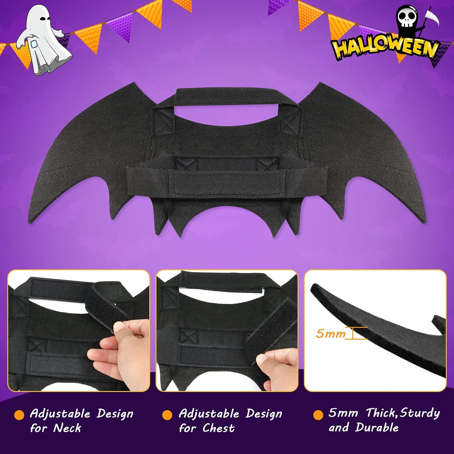 Dog Bat Costume - Halloween Pet Costume Bat Wings Cosplay Dog Costume Cat Costume for Party