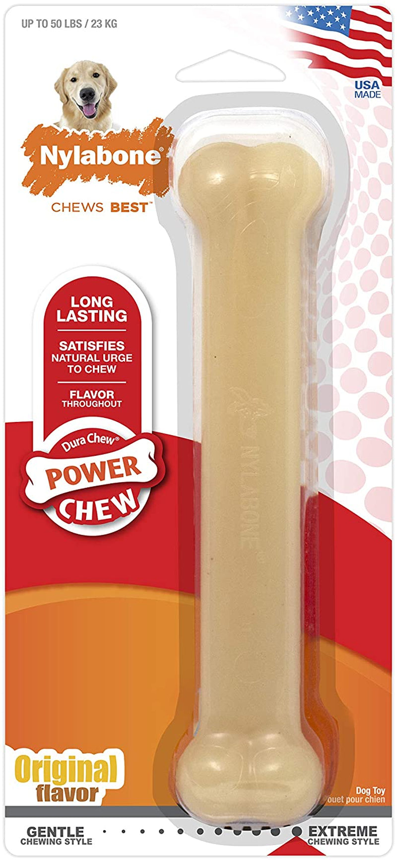 Power Chew Classic Bone Chew Toy for Dogs, Durable Dog Toys for Aggressive Chewers, Original Flavor, Large/Giant - up to 50 Lbs. (1 Count)