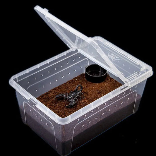 Reptile Snake Feeding Box Breeding Hatching Container Lizard Tarantula Habitat Portable Plastic Pet Houses for Spider