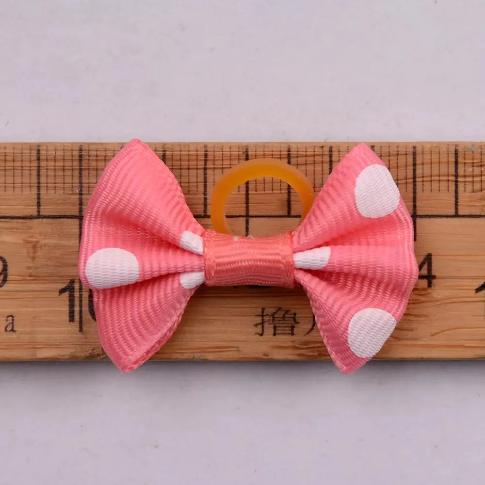 100Pcs Dog Hair Bows Dot Style Dog Accessories Small Dog Cat Bow Tie Small Dog Cat Hair Bows for Small Dog Cat Bowties