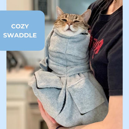 Calm & Cozy Cat Wrap - Medium Size - for Nail Trims, Tooth Brushing, Medicating, Vet Visits and More