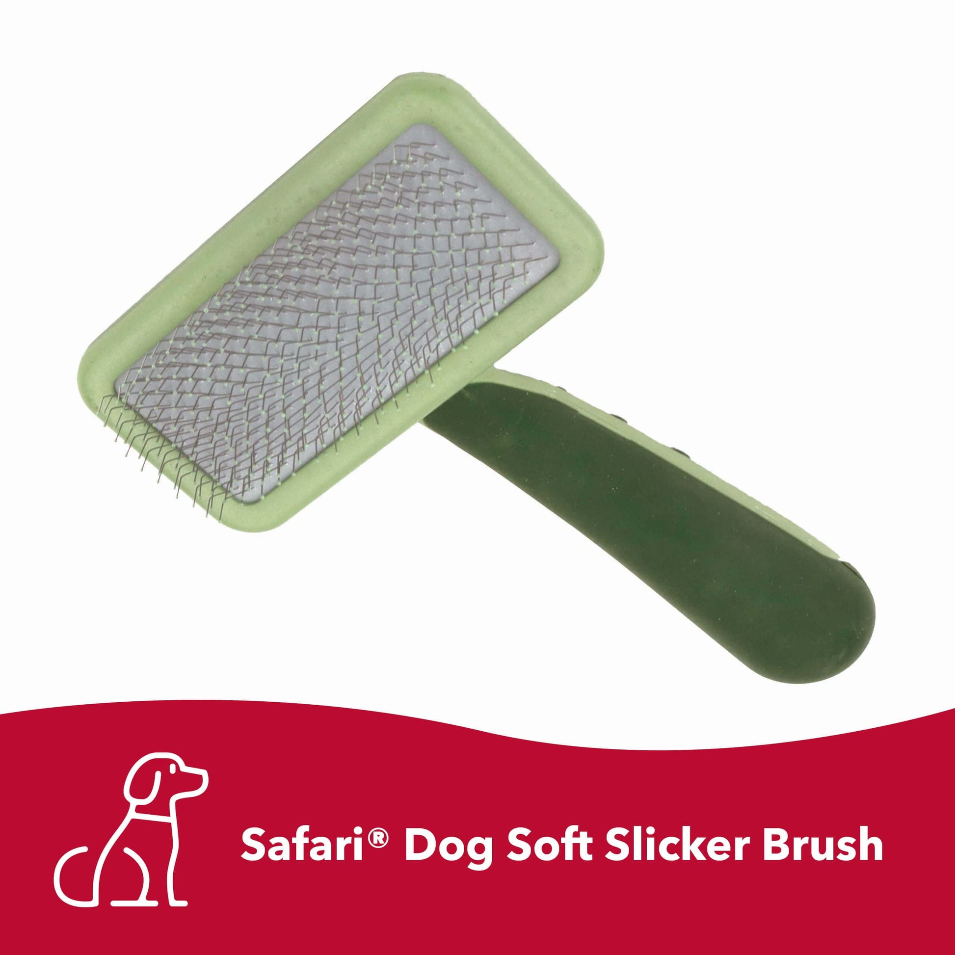 Safari Dog Soft Slicker Brush - Dog Grooming Brush for Shedding - for Dogs with Short, Medium and Long Hair - Large - 6.75" X 4.375"