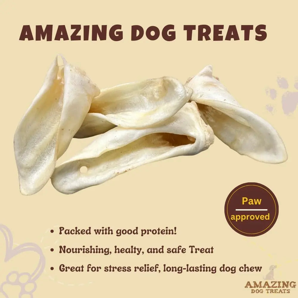 - Lamb Ears (25 Pcs/Pack)- Natural Dog Chews -Rawhide Alternative - Premium Choice Cut Lamb Ear Dog Bones - Excellent Dog and Puppy Chews - Grain Free Treats for Dog