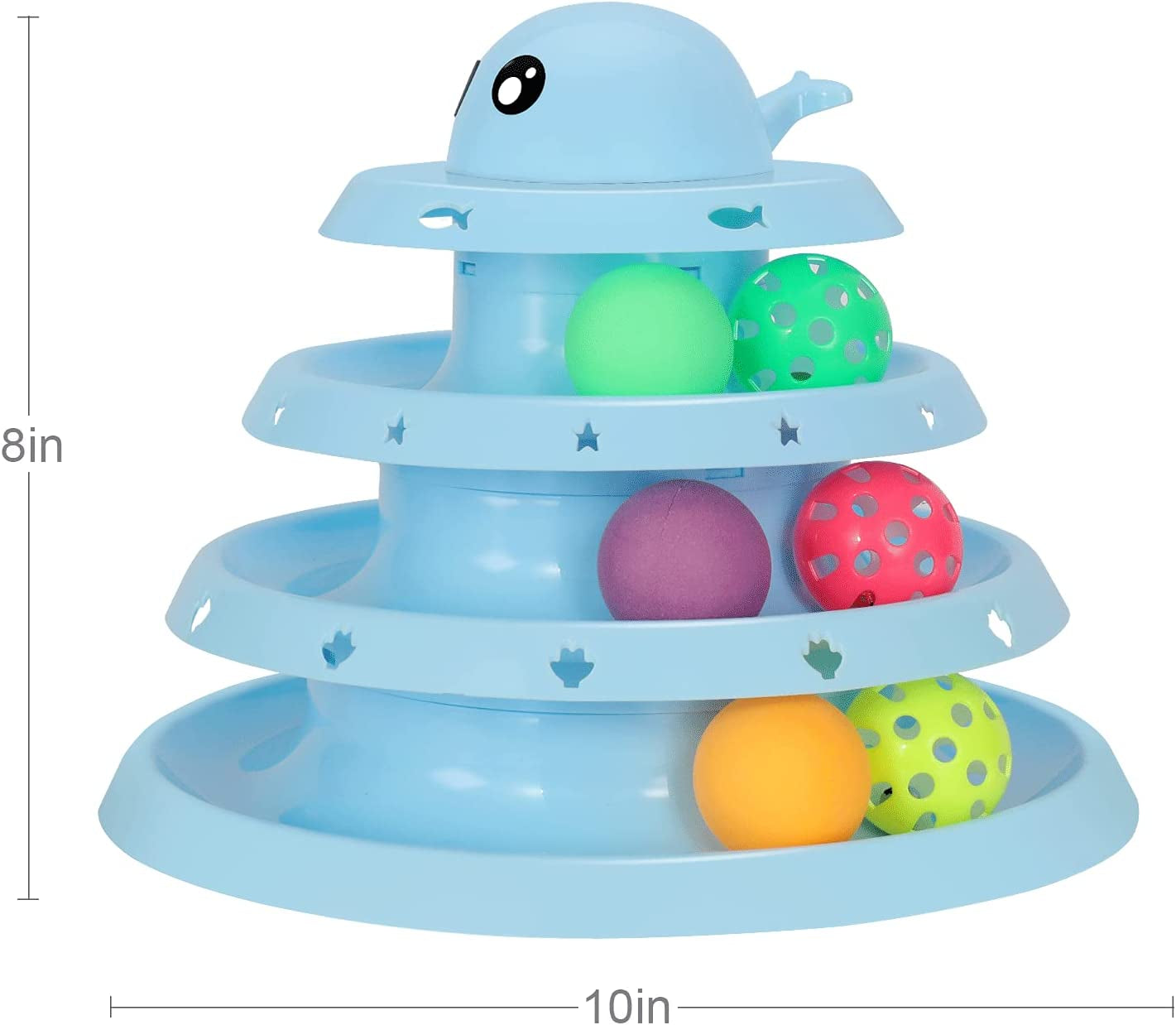 Cat Toy Roller Kitten Toys ​3 Level Tower Interactive Cat Ball Toy for Indoor Cats with Six Colorful Balls Exerciser Game & Funny Puzzle Kitty Toys.