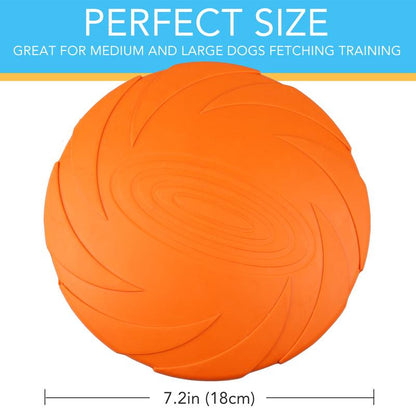 2PCS Dog Frisbees 7 Inch Dog Flying Disc, Durable Dog Toys, Nature Rubber Floating Flying Saucer for Water Pool Beach, Orange and Green, Dog Chew Fetch Toys