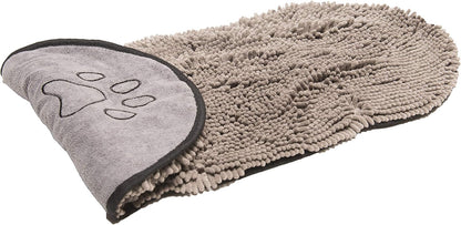 Shammy Dog Towels for Drying Dogs - Heavy Duty Soft Microfiber Bath Towel - Super Absorbent, Quick Drying, & Machine Washable - Must Have Dog & Cat Bathing Supplies | Grey 13X31