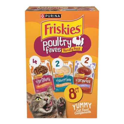 Purina  Poultry Faves, Variety Pack, Gravy, Cat Food Complement, 8 Pack