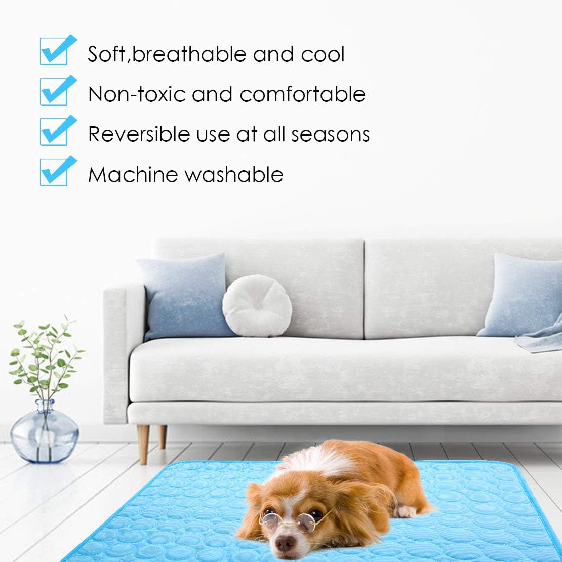 Dog Cooling Mat, Pet Cooling Pads for Dogs, Summer Cooling Bed for Cats, Portable Pet Cooling Cushion for Home or Outdoor