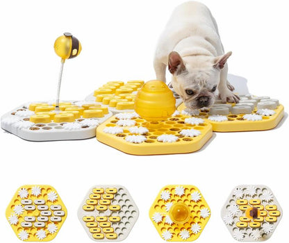 Mewoofun Puzzle Feeder for Cat&Dog Entertainment, Pet Eating Slow Feeder, Indoor Interactive Game Dogs Enrichment Toys Dog Treat Molds