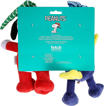 Holiday Plush Toys for Dogs | Peanuts Comics Dog Toys Snoopy and Woodstock Holiday Slumber Party Squeaky Dog Toys | Stuffed Animal Dog Toys, 9" 2 Piece