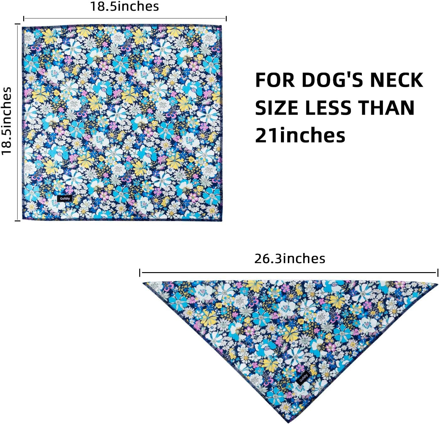 Dog Bandana - 4PCS Puppy Bandanas Green Orange Red Blue Floral Printing Dog Bib Kerchief Scarf Accessories for Small Medium Large Dogs Cats Pets Birthday Gift（F2