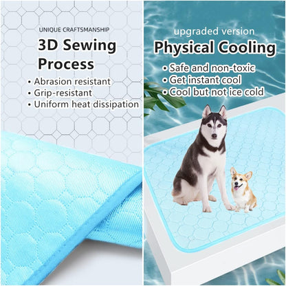 Dog Cooling Mat, Pet Cooling Mat for Dogs Cooling Blanket for Dogs Dog Cooling Pad for Kennels, Crates, Cars, Indoor & Outdoor Ice Silk Cooling Mat for Extra Large Dogs (Blue, XL(40 * 28"))