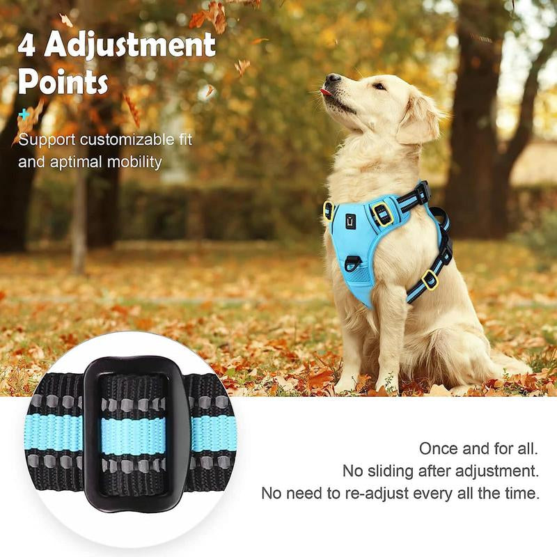 Adjustable Pet Harness & Leash Kit, 1 Set Reflective No Pull Vest Harness with Handle, Pet Supplies for Small to Large Dogs, Pet Products