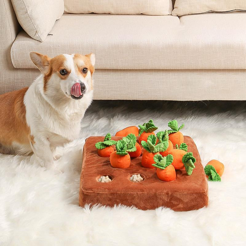 Carrot Shaped Plush Radish Pulling Toy, 1 Set Hidden Food Pet Interactive Toy, Slow Food Toy, Pet Chew Toy, Dog & Cat Accessories, Dog & Cat Toys