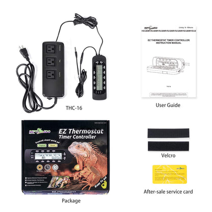 Reptile Thermostat Digital Outlet Temperature Timer Troptical or Desert Mode with Day Night Control for Aquarium Reptiles Terrarium Humidistat Mushroom Fermentation,Easy Setup (THC16)