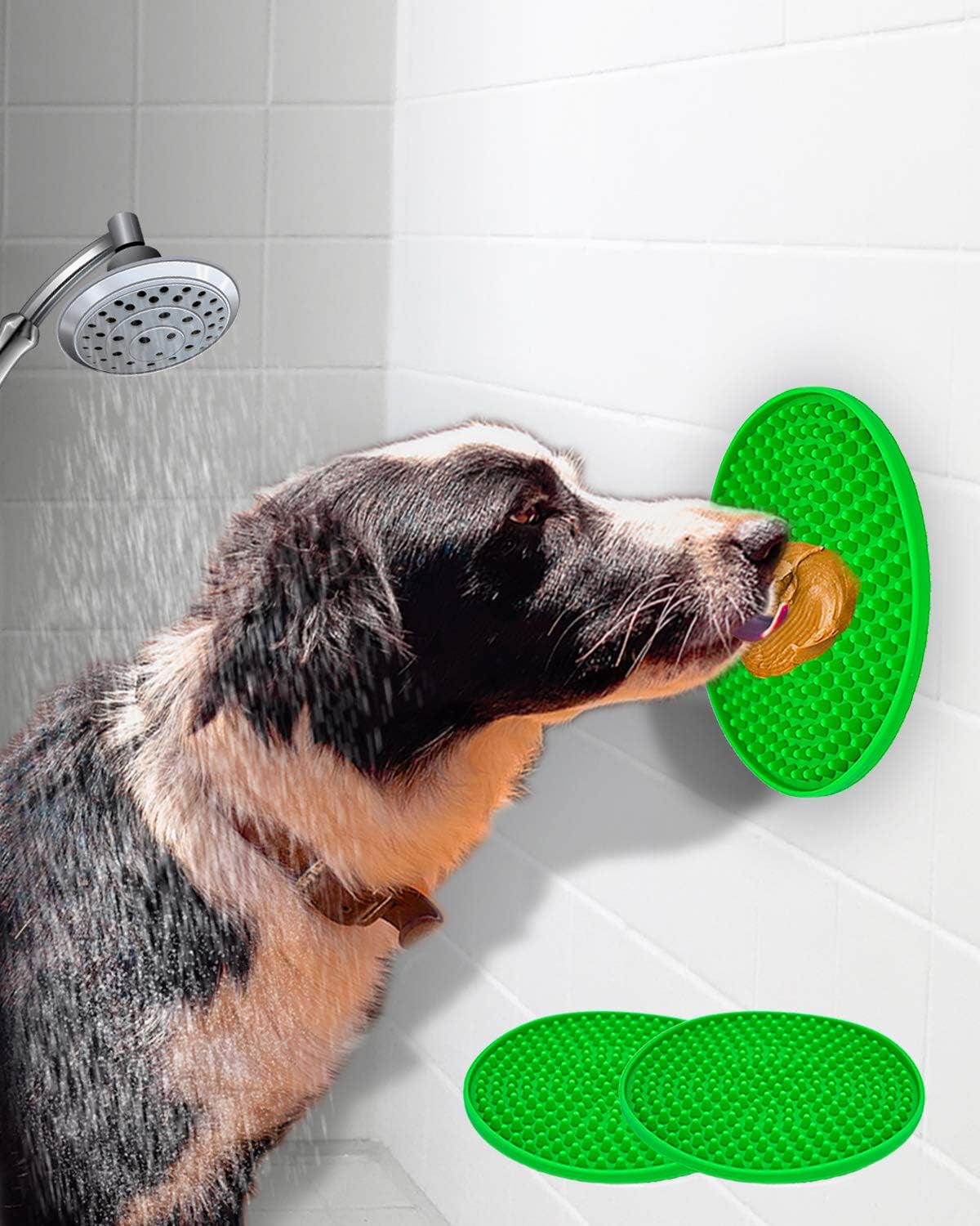 Lick Mat for Dogs, Dog Bath Peanut Butter Lick Pad with Suction Cups, for Slow Feeder, Distraction, Dog Shower and Grooming-2Pack