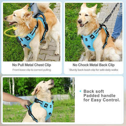 Adjustable Pet Harness & Leash Kit, 1 Set Reflective No Pull Vest Harness with Handle, Pet Supplies for Small to Large Dogs, Pet Products