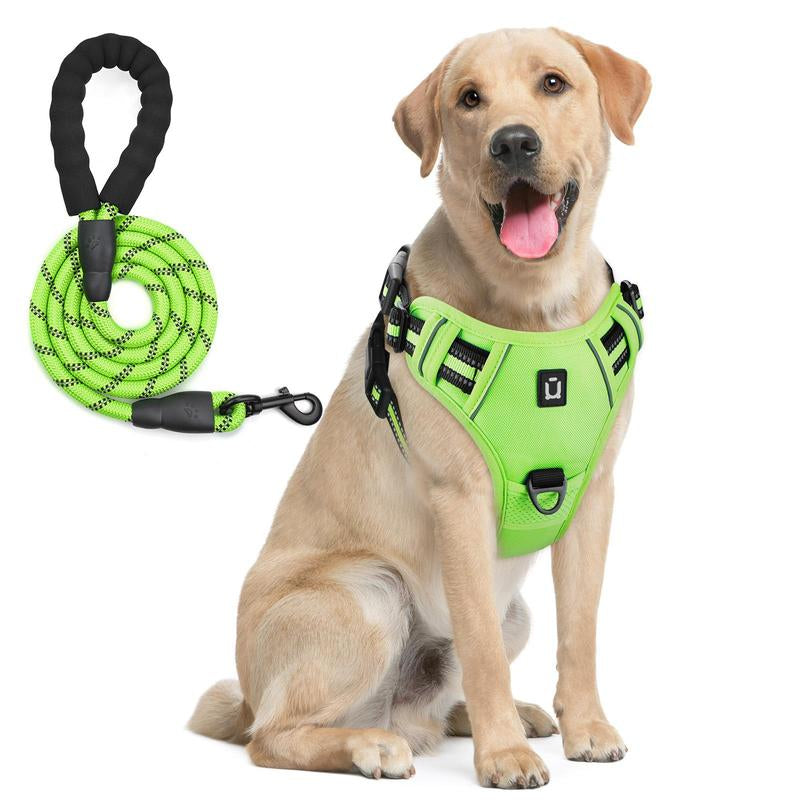 Adjustable Pet Harness & Leash Kit, 1 Set Reflective No Pull Vest Harness with Handle, Pet Supplies for Small to Large Dogs, Pet Products