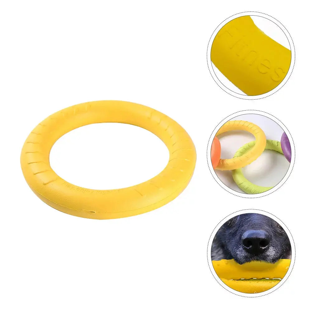 1Pc Pet Stretch Plastic Ring Dog Outdoor Supply Pet Dog Plaything (Yellow)