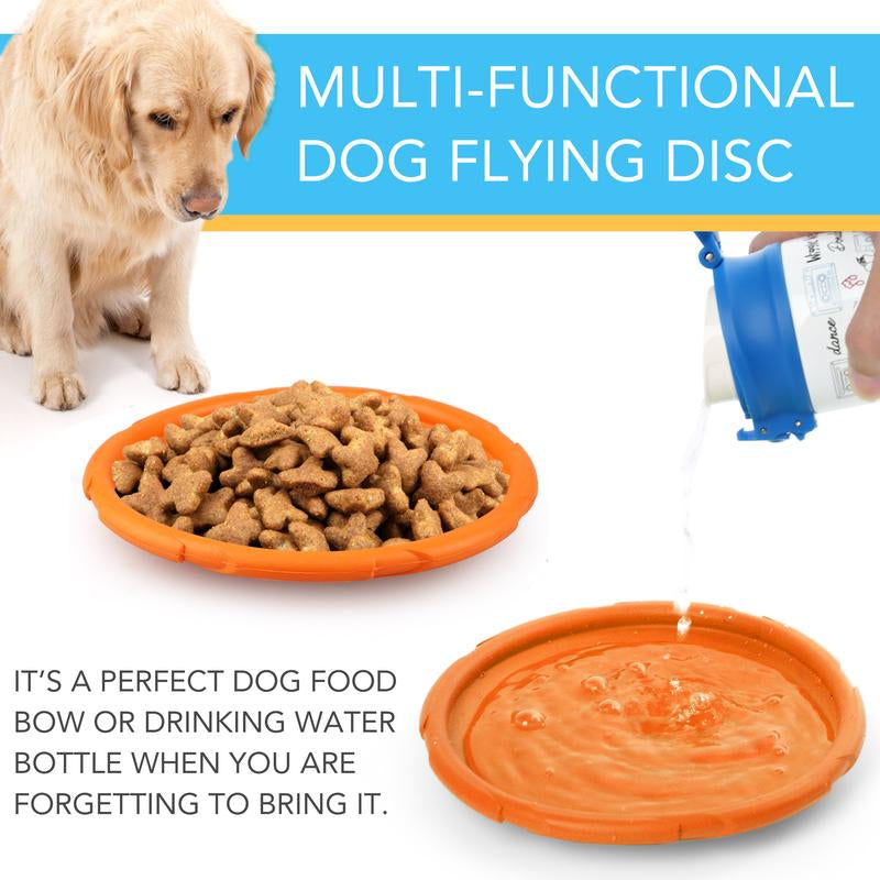 2PCS Dog Frisbees 7 Inch Dog Flying Disc, Durable Dog Toys, Nature Rubber Floating Flying Saucer for Water Pool Beach, Orange and Green, Dog Chew Fetch Toys