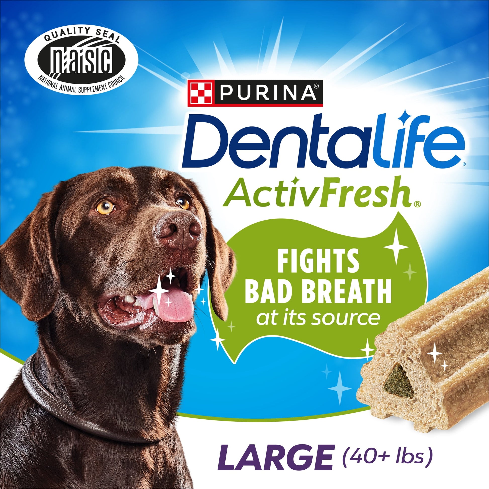 Purina  Activfresh Large Dog Treats Dental Chews with Chicken, 24.1 Oz Pouch (21 Count)