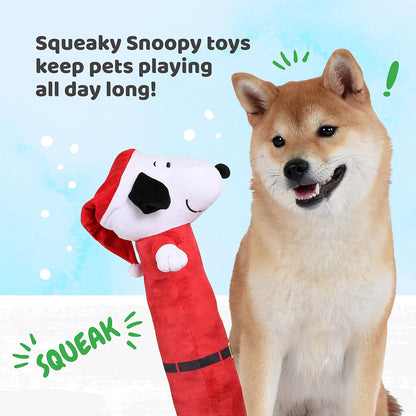 24" Holiday Snoopy Santa Bobo Body Plush Figure Dog Toy with Squeaker | Snoopy Plush Dog Toys, Holiday Dog Toys | Squeaky Dog Toys - Large Dog Toys from Peanuts Comic Strip