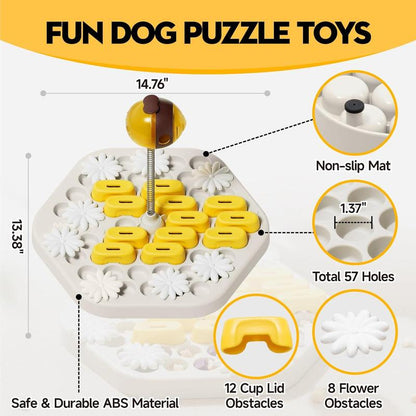 Mewoofun Puzzle Feeder for Cat&Dog Entertainment, Pet Eating Slow Feeder, Indoor Interactive Game Dogs Enrichment Toys Dog Treat Molds