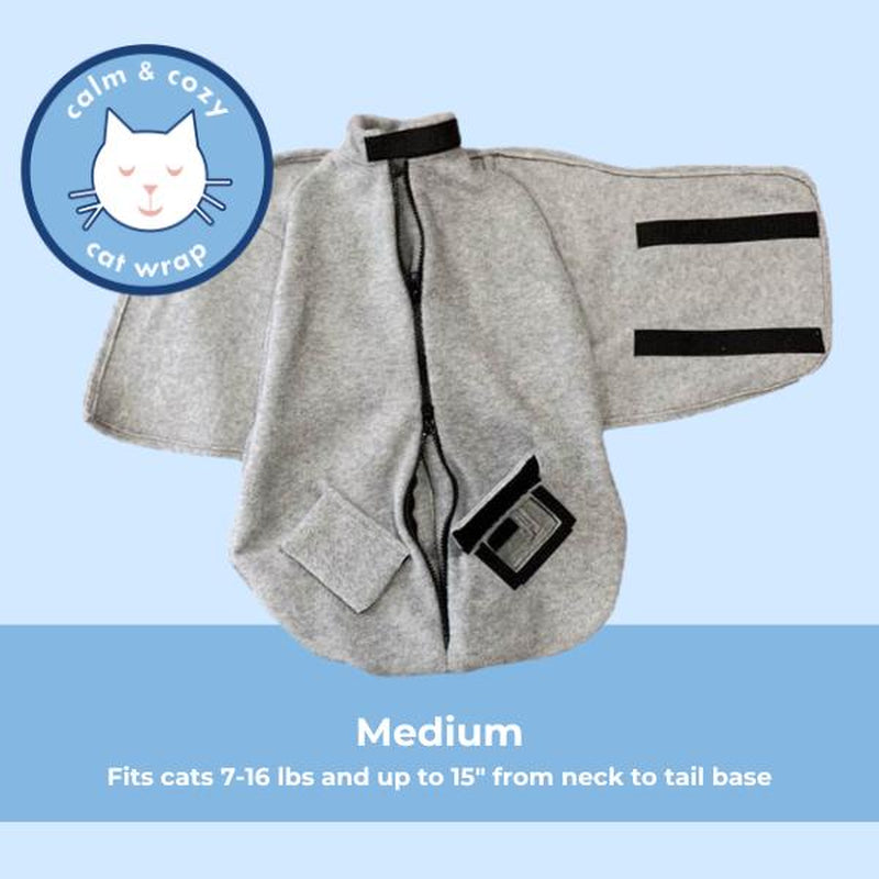 Calm & Cozy Cat Wrap - Medium Size - for Nail Trims, Tooth Brushing, Medicating, Vet Visits and More