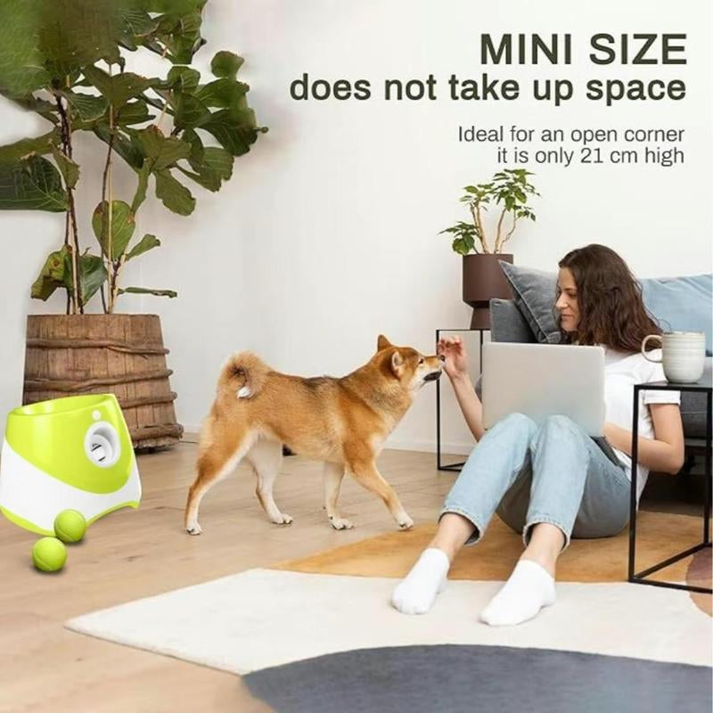 Automatic Dog Ball Launcher with 3 Tennis 2 Inch Ball Pet Trainer Interactive Dog Toy with Three Ranges,Interactive Anti-Depression Toys for Pets at Home, Outdoor Dog Ball Toss Dispenser Enrichment Toys for Dogs